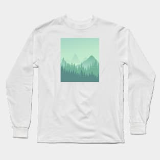 Forest pastel color silhouette Long Sleeve T-Shirt